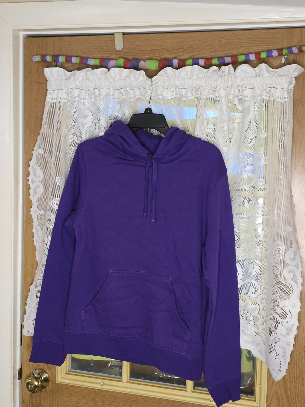 Purple Womens Hooded Pullover Sweatshirt